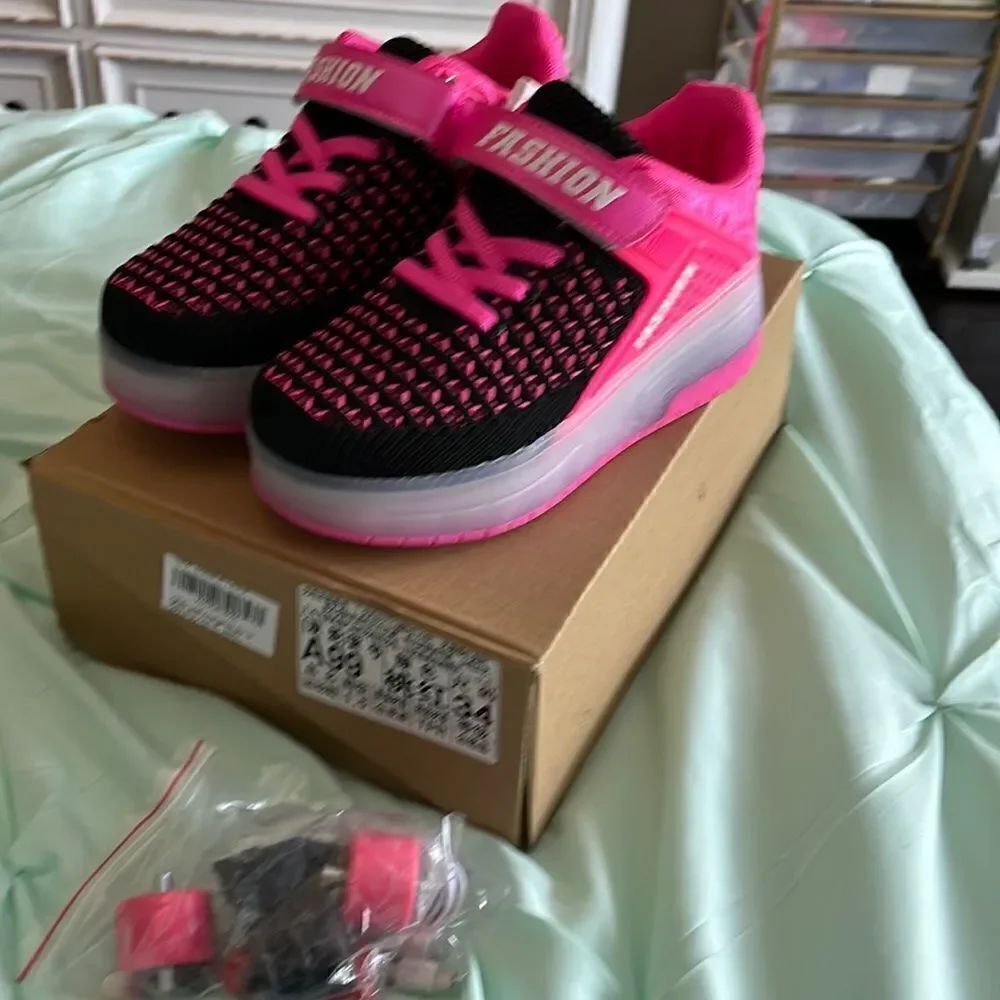 Brand new sneakers on wheels